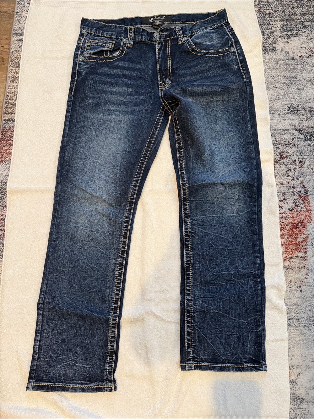 Men's Dark Blue Straight-Leg Jeans 32x30